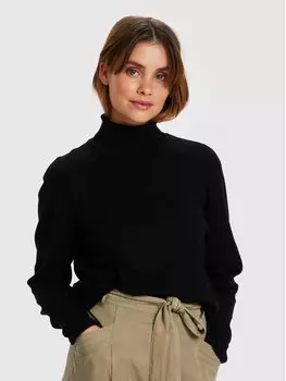 Свитер прямого кроя с высоким воротником Cream, черный