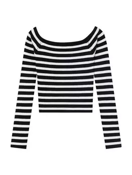 Свитер Pull&Bear, черный/белый