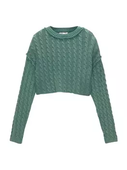 Свитер Pull&Bear, зеленый