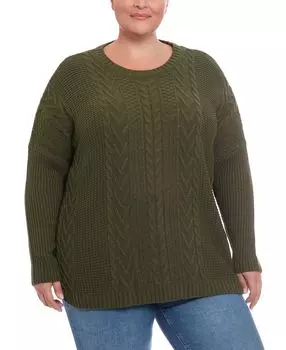 Свитер-пуловер больших размеров с косами Joseph A