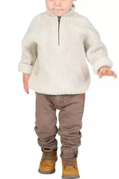 Свитер-пуловер на молнии для мальчика, цвет костяной babyface, цвет bone
