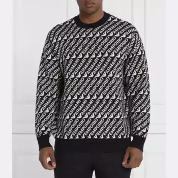 Свитер-Пуловер обычного кроя с добавлением шерсти Emporio Armani, черный