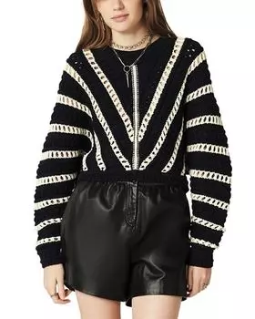 Свитер-пуловер с круглым вырезом Gardy крючком ba&sh, цвет Blue