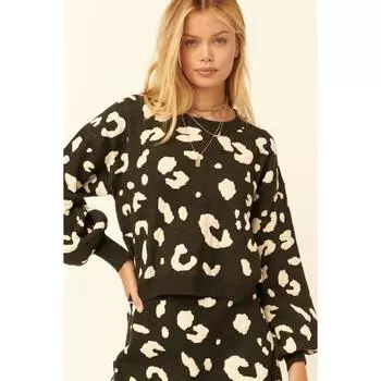 Свитер-пуловер с леопардовым принтом FASHNZFAB