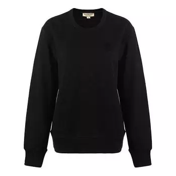 Свитер pure cotton round neck pullover long sleeves hoodie black Burberry, черный