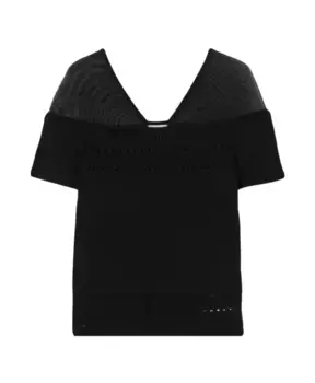 Свитер R со вставкой из тюля Patrizia Pepe, черный