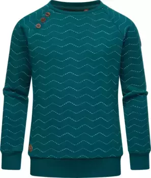 Свитер Ragwear "Darinka Zig Zag", стильный свитшот для девочек с зигзагообразным узором, голубой