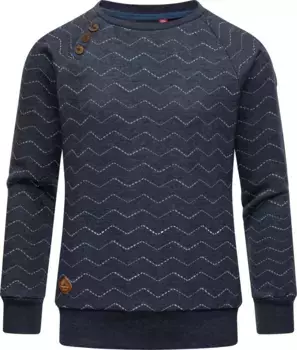 Свитер Ragwear "Darinka Zig Zag", стильный свитшот для девочек с зигзагообразным узором, цвет морской волны