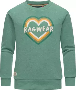 Свитер Ragwear "Evka Print", стильный свитшот для девочек с классным логотипом, мятный