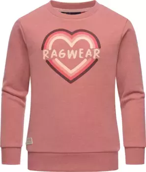 Свитер Ragwear "Evka Print", стильный свитшот для девочек с классным логотипом, розовый