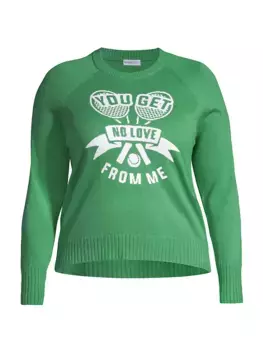 Свитер размера плюс Cash You Got No Love From Me из смесового хлопка Minnie Rose, Plus Size, цвет golf green