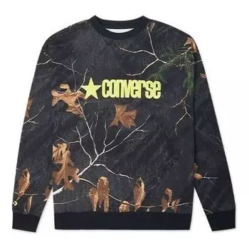 Свитер realtree printed crew neck sweatshirt 'black' Converse, черный