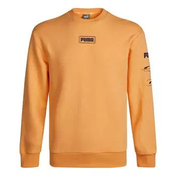 Свитер rebel crew long sleeve sweater 'orange black' Puma, оранжевый