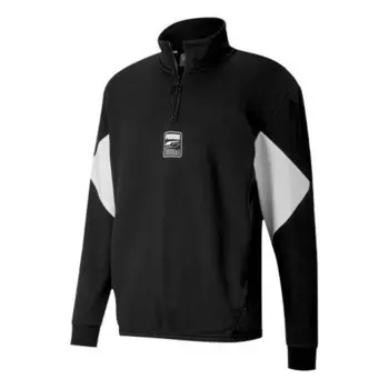 Свитер rebel half-zip tr 'black white' Puma, черный