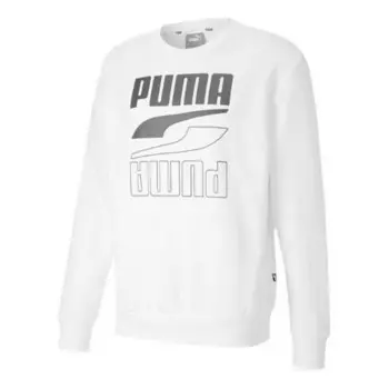 Свитер rebel long sleeve sweater 'white black' Puma, белый