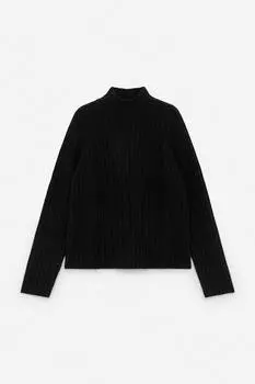 Свитер ребристого плетения Arket, черный