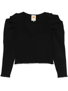 Свитер ребристого плетения FARM Rio, черный