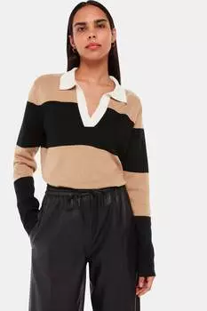 Свитер регби в полоску Whistles, черный