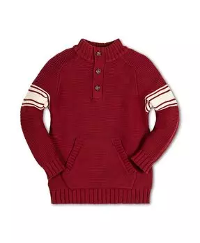 Свитер реглан с длинными рукавами и карманом канга для маленьких мальчиков, для новорожденных Hope & Henry, красный