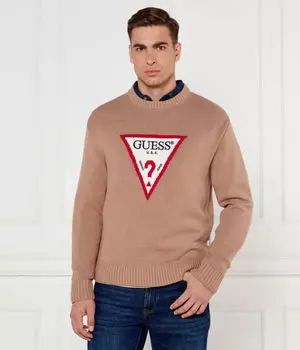 Свитер Regular fit Guess Jeans, коричневый
