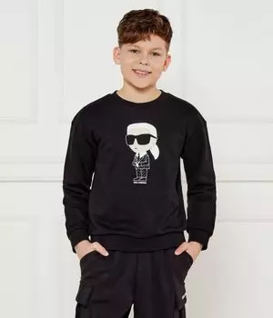 Свитер Regular fit Karl Lagerfeld Kids, черный