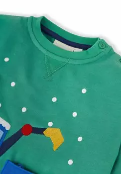 Свитер Reindeer JoJo Maman Bb, зеленый Санта в экскаваторе