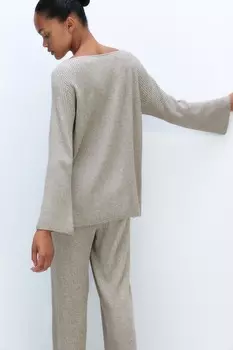 Свитер рельефной вязки H&M, серый