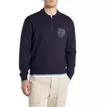 Свитер Replay UK4886.000.G23538 half zip, синий