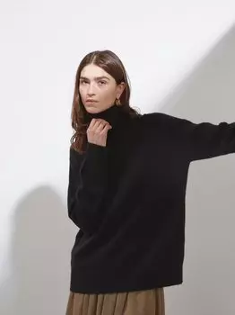 Свитер responsible из кашемира трубчатой формы с высоким воротником Raey, черный