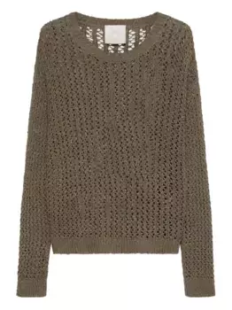 Свитер Riva ажурной вязки Marella, зеленый