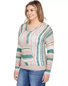 Свитер Rock and Roll Cowgirl Long Sleeve Stripe Hoodie with Pouch Pocket 48H8379, цвет Multi Stripe