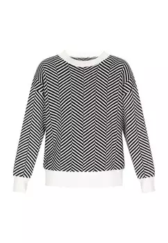 Свитер ROCKEASY, черный/белый