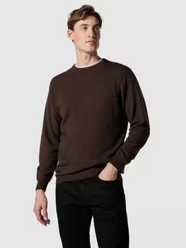 Свитер Rodd & Gunn Queenstown из смеси шерсти и кашемира с круглым вырезом, шоколадный