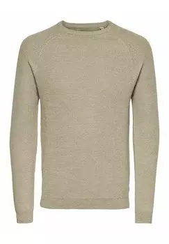 Свитер RON DENNIS RAGLAN CREW NECK Only & Sons, светло-коричневый