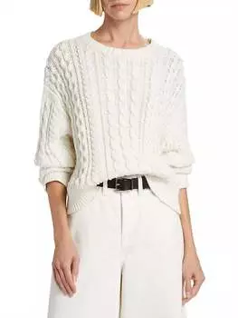 Свитер Rory Cotton Cable Knit цвета слоновой кости NILI LOTAN