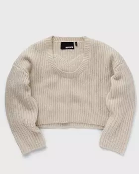 Свитер Rotate Birger Christensen Cable Knit Crop Sweater, цвет pristine white