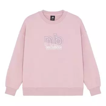 Свитер round neck long sleeves solid color pullover hoodie pink New Balance, розовый