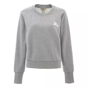 Свитер round neck pullover long sleeves hoodie gray Burberry, серый