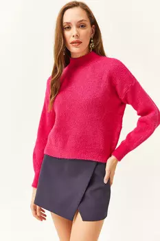 Свитер - Розовый - Классический крой Olalook, розовый