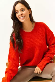 Свитер - Розовый - Классический крой Olalook, розовый