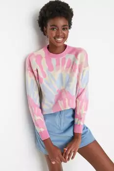 Свитер - Розовый - Классический крой Trendyol, розовый