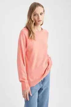 Свитер - Розовый - Свободный крой DeFacto