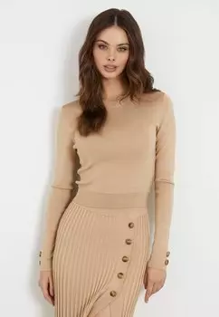 Свитер Rundhalsausschnitt Guess, бежевый