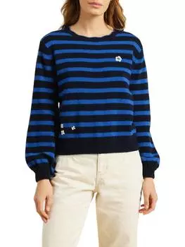 Свитер Ryann в полоску темно-синего/синего цвета TROVATA