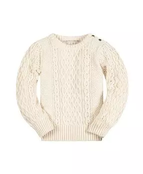 Свитер рыбацкой вязки с длинными рукавами для девочек, для малышей Hope & Henry, белый