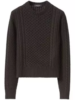 Свитер рыбака с люрексом Fabiana Filippi, коричневый