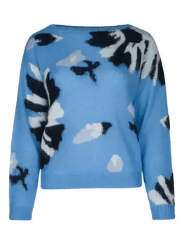 Свитер с абстрактным узором и интарсией I BLUES, синий