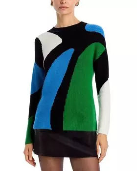Свитер с абстрактными цветными блоками T Tahari, мультиколор