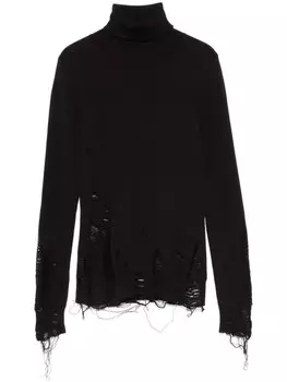 Свитер с эффектом потертости MM6 Maison Margiela, черный