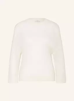 Свитер с альпакой и блестящей пряжей Peserico, белый